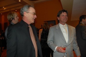 I stand by while the Master of Ceremonies asks Rob to take a break from the dance floor.  (Security is in the background.)