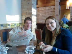 Janet and Tyler enjoying lunch at The 10th