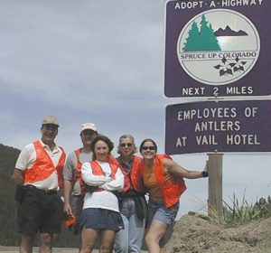 Guest volunteers join Antlers at Vail staff in annual spring highway cleanup set for April 25, 2015 – with a free picnic lunch and night’s stay at the Antlers as a thank you.