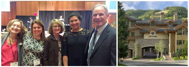 From left to right, Vail Public Library’s Lori Ann Barnes, Liz Willhoff and Mary McDougall; Antlers at Vail GM Magdalena King; and retired Antlers GM Rob LeVine at the Colorado Association of Libraries awards luncheon.