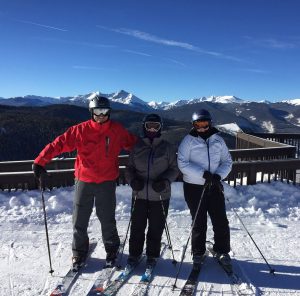 Randy, Susan and Libby Brundage enjoying skiing Vail Mountain on one of their many visits.